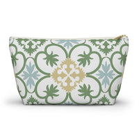 Portugal Tile Accessory Pouch w T-bottom in Green